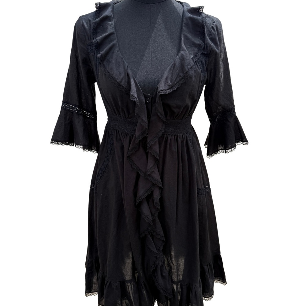 Free People 3/4 sleeve Dress with ruffle Accents